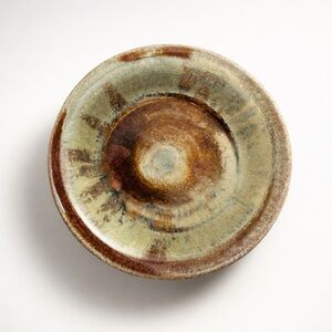 GORGEOUS HANDMADE STUDIO POTTERY BOWL NEUTRAL STUNNING COLORS‎ MID-CENTURY STYLE
